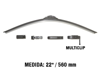 ESCOBILLAS ESCOBILLA 22 PULGADAS VISIONALL C/SPOILER AERODINAMICO EN GOMA / CONEXIONES MULTICLIP_