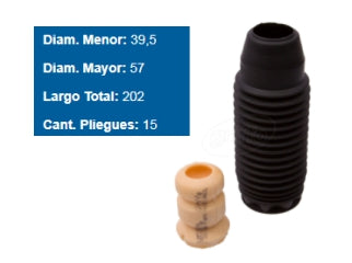 KIT FUELLES SUSPENSION PEUGEOT 206/306/406/PARTNER/CITROEN BERLINGO C3 DELANTERO