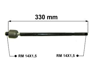 AXIALES/PRECAP CREMALLERAS VOLKSWAGEN GOL TREND/VOYAGE/SAVEIRO/FOX/UP DIRECCION MECANICA LARGO 304.50 MM ROSCA MACHO/MACHO 14X1