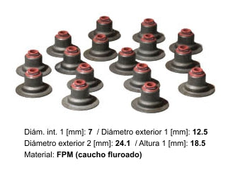 RETENES GUIA DE VALVULAS FORD RANGER/TRANSIT 2.2 TDCI-3.2 TDCI / PEUGEOT BOXER / CITROEN JUMPER 2.2 HDI / FIAT DUCATO 2.2 D_