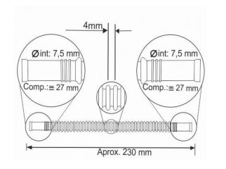 VARIOS INYECCION/ENCENDIDO MANGUERA CORRUGADA 254MM BOCAS 7.5 MM_