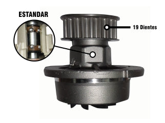 BOMBAS DE AGUA LIVIANOS CHEVROLET CORSA/VECTRA/PRISMA/CELTA / SIZUKI FUN 1.2 /1.4/1.6  POLEA DE 19 DIENTES - ESTANDAR