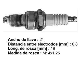 BUJIAS DE ENCENDIDO RENAULT 9/11/19/TRAFIC 1.4-1.6 / CHEVROLET CHEVY 230-250/C10 4.1/C20 3.6_