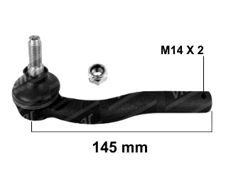 EXTREMOS DE DIRECCION LIVIANOS FIAT PALIO / SIENA / STRADA / FIORINO NUEVA 10/.. EXTREMO IZQUIERDO LARGO: 145 MM ROSCA HEMBRA 14X2_