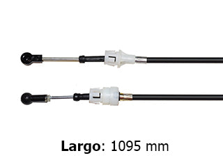 CABLES CAMBIOS - SELECTORA DE CAJA LIVIANOS FIAT UNO NOVO FASE II/FIORINO XMF 1.4 MPI FIRE INSERCION-ROTULA GRANDE-EXT PLASTICOS-LARGO 1105 MM -