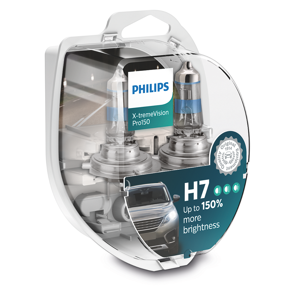 LAMPARA HALOGENA PHILIPS H7 (12972) 12V 55W PX26D X-TREME VISION (SET X2) - USO UNIVERSAL