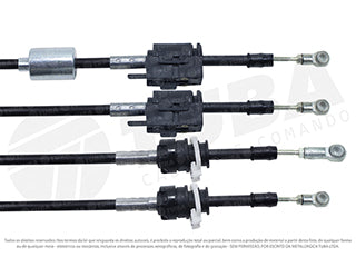 CABLES CAMBIOS - SELECTORA DE CAJA LIVIANOS RENAULT MASTER III 2.3 16V DCI 13/.. DOS CABLES UNIDOS CON GOMA - LARGO 1260 MM_