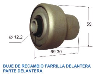 BUJES DE SUSPENSION LIVIANOS CHEVROLET CORSA II 02/11/MERIVA 03/.. BUJE PARRILLA DELANTERA PARTE DELANTERA S/FUNDICION_