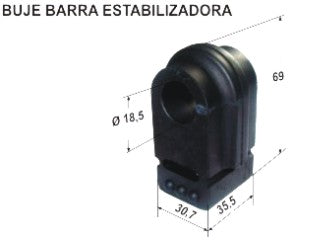 BUJES DE SUSPENSION LIVIANOS RENAULT MEGANE II BUJE CENTRAL BARRA ESTABILIZADORA_