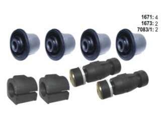 KIT BUJES SUSPENSION COMPLETO RENAULT LOGAN/SANDERO/SYMBOL KIT BUJES DE SUSPENSION TREN DELANTERO_