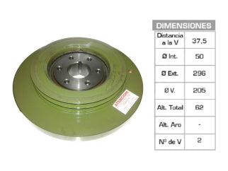 POLEAS DE CIGUE¥AL MERCEDES BENZ 1619/1620 OM366 50X296X62 MM - 2V_