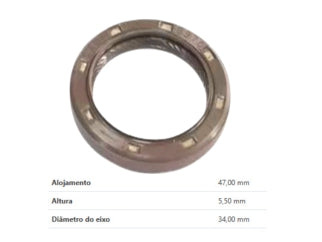 RETENES MOTOR LIVIANOS FIAT ARGO/CRONOS/PULSE/UNO WAY/STRADA 1.3 8V FIREFLY DISTRIBUCION 34.00X47.00X5.50 MM - GH_
