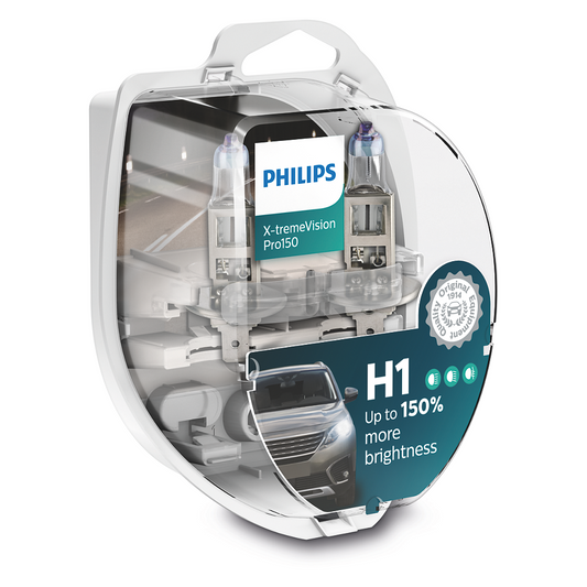 LAMPARA HALOGENA PHILIPS H1 (12258) 12V 55W PX26D X-TREME VISION (SET X2) - USO UNIVERSAL