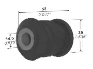 BUJES DE SUSPENSION LIVIANOS HONDA FIT/CITY/HRV BUJE SUSPENSION PARRILLA DELANTERA PARTE INFERIOR 14.5X39X52 MM_