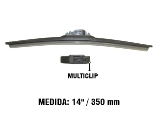 ESCOBILLAS ESCOBILLA 14 PULGADAS VISIONALL C/SPOILER AERODINAMICO EN GOMA / CONEXIONES MULTICLIP_