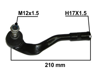 EXTREMOS DE DIRECCION LIVIANOS AUDI A4/A5/Q5 08-15 EXTREMO DE DIRECCION IZQUIERDO - RH 16X1.5_