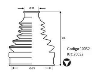 FUELLES DE TRANSMISION FORD KA 16/.. FUELLE TRANSMISION 21.00X63.00X98.00MM - PACK X2