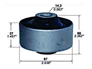 BUJES DE SUSPENSION LIVIANOS HYUNDAI I10/ACCENT/TUCSON 04/.. / KIA PICANTO/RIO/SOUL 09/.. BUJE PARRILLA DELANTERA 14.3X67X37 MM_