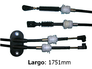 CABLES CAMBIOS - SELECTORA DE CAJA LIVIANOS FORD ECOSPORT 1.6-1.4 TDCI 4X2 03/09 DOS CABLES UNIDOS CON GOMA - LARGO 1751 MM_