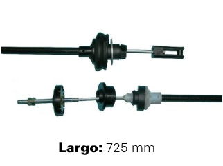 CABLES DE EMBRAGUE LIVIANOS PEUGEOT 206 1.6 8V TU5JP CAJA MA - ADAPTACION - REGULACION MANUAL - LARGO 725 MM_