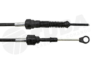 CABLES CAMBIOS - SELECTORA DE CAJA LIVIANOS VOLKSWAGEN FOX/SURAN 03/.. ENGANCHE - OJAL GRANDE - LARGO 1237 MM_
