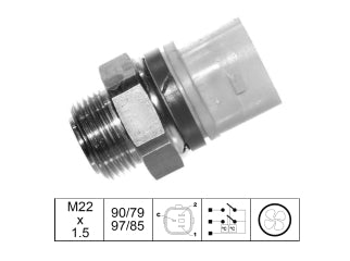 BULBOS TEMPERATURA ELECTROVENT VOLKSWAGEN GOLF 2.0 8V-16V/PASSAT 1.6-1.8-2.0-1.9 TDI / SEAT CORDOBA 1.6-2.0/IBIZA 1.0-1.3-1.6-1.8_