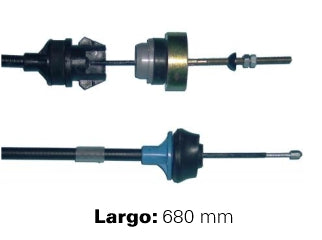 CABLES DE EMBRAGUE LIVIANOS PEUGEOT 306 1.8 D XUD7-1.9 D XUD9-2.0 HDI DW10 01/.. CAJA BE3/BE3R SIN HORQUILLA-REGUL MANUAL-L:680