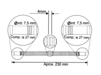 VARIOS INYECCION/ENCENDIDO MANGUERA CORRUGADA 230MM BOCAS 7.5MM_