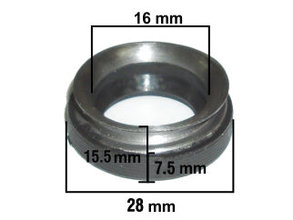 RETENES DIFERENCIAL Y CAJA LIVIANOS FORD FIESTA/ESCORT/COURIER RETEN SALIDA CAJA NBR 16.00X28.00X7.50/15.50 MM - A 165-L_