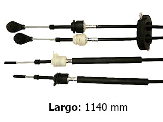 CABLES CAMBIOS - SELECTORA DE CAJA LIVIANOS CHEVROLET ONIX/PRISMA 13/../COBALT 1.8 11/../SPIN 1.8 ../13 DOS CABLES UNIDOS CON GOMA-LARGO 1140MM