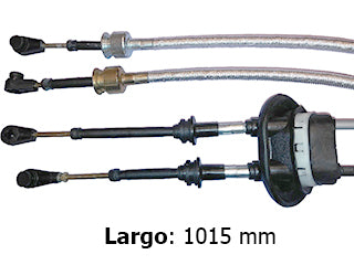 CABLES CAMBIOS - SELECTORA DE CAJA LIVIANOS PEUGEOT 307 / CITROEN C4 2.0 16V 143CV-1.6 HDI-2.0 HDI CAJA BE4R-2 CABLES UNIDOS C/GOMA-LARGO 1015MM