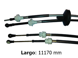 CABLES CAMBIOS - SELECTORA DE CAJA LIVIANOS CHEVROLET CORSA/CLASSIC/PRISMA/COMBO / SUZUKI FUN  ../14 DOS CABLES UNIDOS CON GOMA - LARGO 1170 MM