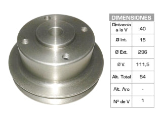 POLEA DE BOMBA DE AGUA PERKINS 4-203/6-305 15X111.5X54 MM - 1V_