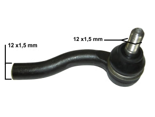 EXTREMOS DE DIRECCION LIVIANOS TOYOTA ETIOS 13/..EXTREMO IZQUIERDO LARGO 125 MM ROSCA HEMBRA 12X1.25_
