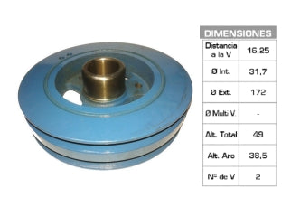 POLEAS DE CIGUE¥AL CHEVROLET SILVERADO 31.7X172X49 MM - 2V_
