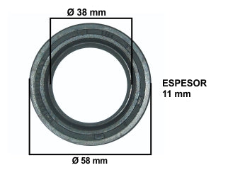 RETENES VARIOS TOYOTA HILUX 4X4 SALIDA DE CAJA DELANTERO Y TRASERO NBR 38.00X58.00X11.00 - MX-L - GIRO BIDI_
