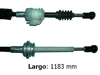CABLES CAMBIOS - SELECTORA DE CAJA LIVIANOS RENAULT MEGANE II/SCENIC II 2.0 16V 02/.. CAJA DE 6TA - INSERCION - EXTREMO FIJO - LARGO 1183 MM - F