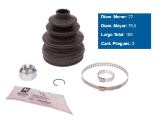 KIT FUELLES TRANSMISION CHEVROLET CORSA/CLASSIC/CELTA / PEUGEOT 106/205/405/PARTNER/BOXER FUELLE SEMIEJE LADO RUEDA_