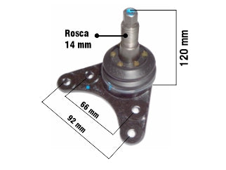 ROTULAS DE SUSPENSION CHEVROLET S10/TRAILBLAZER 17/.. ROTULA SUPERIOR - CONO 15.7 MM_