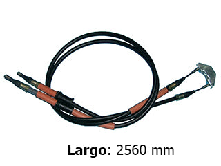 CABLES FRENO DE MANO LIVIANOS CHEVROLET ASTRA/ZAFIRA NAFTA 98/.. FRENO TRASERO A CAMPANA-DOS CABLES UNIDOS CON CHAPA-LARGO 2560MM