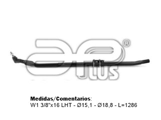 EXTREMOS DE DIRECCION LIVIANOS DODGE RAM 2500/3500 03/11 CENTRAL LARGO 1286MM - ROSCA 3/8X16 LHT_