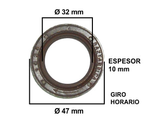 RETENES MOTOR LIVIANOS VOLKSWAGEN GOL/POLO/SAVEIRO 1.6-1.8-2.0 AP-1.6 D DISTRIBUCION/AMAROK/VENTO 2.0 TDI A. LEVAS 32X47X10