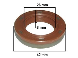 RETENES MOTOR LIVIANOS CHEVROLET CORSA/CORSA II/CELTA 1.4-1.6-1.8 / SUZUKI FUN 1.0-1.4 DISTRIBUCION DELANTERO 26X42X8 MM_