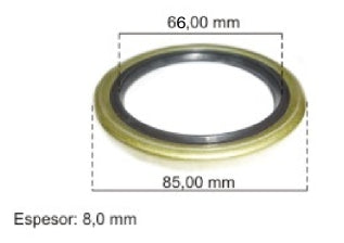 RETENES DE RUEDA LIVIANOS TOYOTA HILUX 4X4 ../05 RUEDA DELANTERA 66.00X85.00X8.00/10.00 MM - A 303-L_