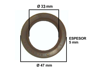 RETENES MOTOR LIVIANOS FORD FIESTA/ECOSPORT/FOCUS 1.6 16V SIGMA CIGUENAL DELANTERO 33.00X47.00X5.00 MM - LX-R - GIRO H_