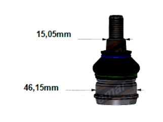 ROTULAS DE SUSPENSION RENAULT ALASKAN 19/.. / NISSAN FRONTIER 09/16/NP300 10/.. SUPERIOR-PIVOTE 15.05MM-FIJACION 46.15MM_