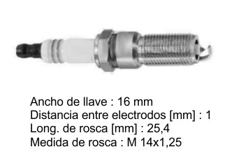 BUJIAS DE ENCENDIDO FORD COURIER/ECOSPORT/FIESTA/FOCUS/KA ZETEC ROCAM 1.0/1.6 8V - PACK X10