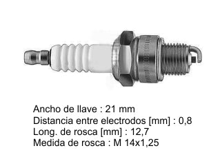 BUJIAS DE ENCENDIDO RENAULT 12 1.3 75/../4 62/83/6 69/71 / CITROEN 3CV/AMI 8 CLUB/MEHARI 0.6 83/87 - PACK X10