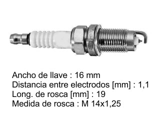 BUJIAS DE ENCENDIDO CHEVROLET AVEO 1.6 / VOLKSWAGEN VENTO 2.5 / DODGE JOURNEY 2.4_