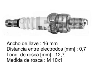 BUJIAS DE ENCENDIDO CR6HSA // HONDA BIZ C105/WAVE / YAMAHA YBR 125/CRYPTON / GUERRERO TRIP 110 / BAJAJ ROUSER NS 160 - PACK X10